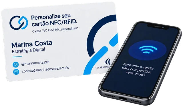 Cartão PVC NFC 13,56 MHz personalizado Vixcard